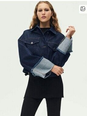 ZARA OVERSIZED WIDE SLEEVE JEAN JACKET L